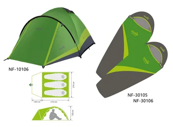 

Set Norfin: Tent 3 seats. Perch 3 NF + 2 sleeping bags-blankets Scandic