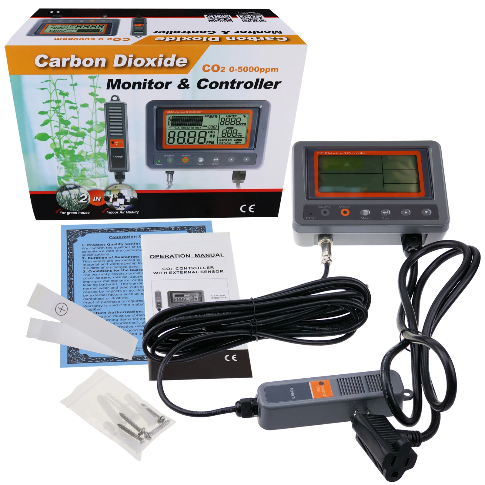 Digital Wallmount Carbon Dioxide CO2 Controller