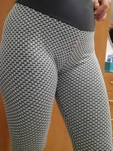 Polyester Leggings Normov Seamless Patchwork-Print Elastic Push-Up Ankle-Length High-Waist