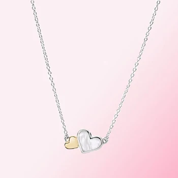 

2019 100% 925 Sterling Silver Classic Luminous Hearts Collier Necklace Women Charm Fashion Personality Jewelry Free Shipping