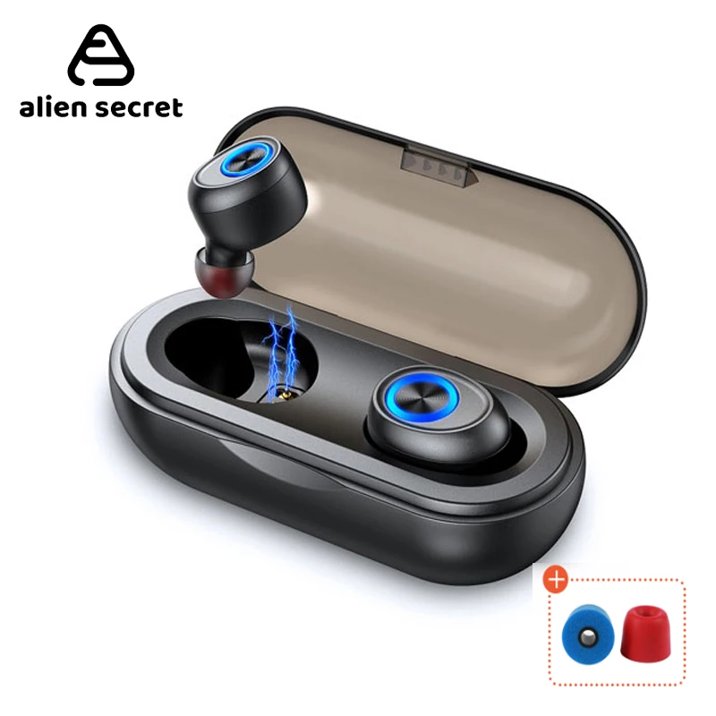 TWS Bluetooth V5.0 наушники Alien секретные беспроводные спортивные 3D стерео с двойным