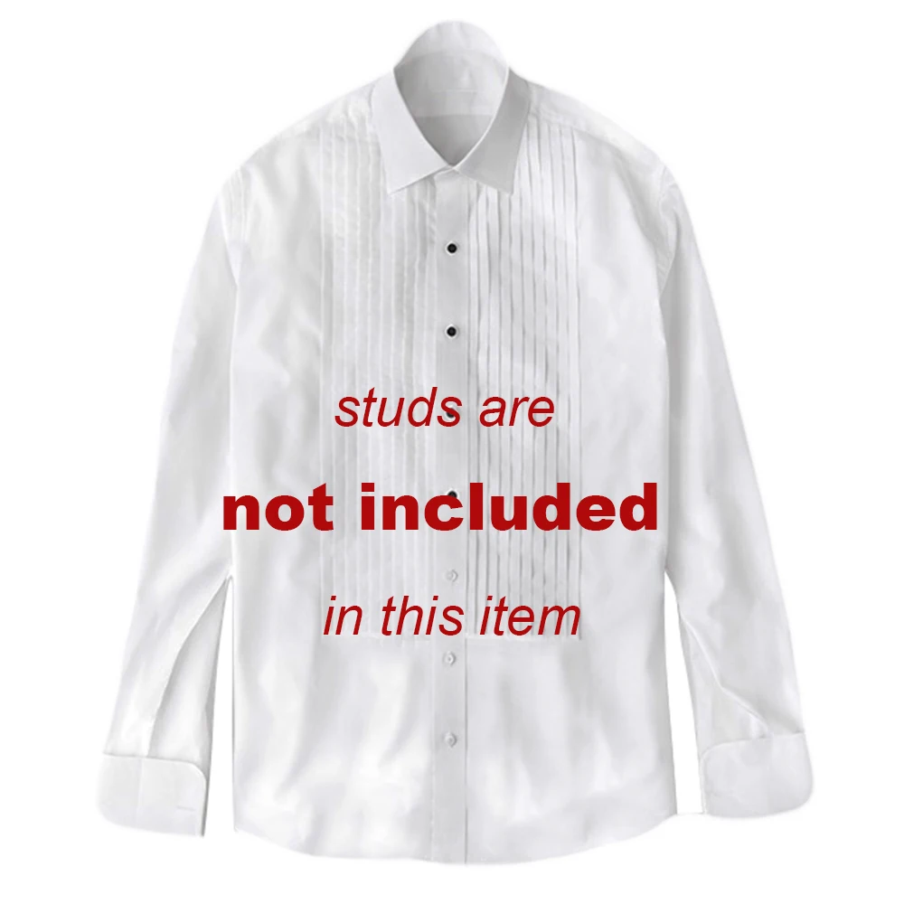 Elegant Tuxedo Shirt Worn With Studs Top Four Buttons Removable Formal Wedding Tuxedo Shirts Custom Made Shirts Pleated Front
