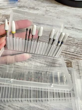 Caja de almacenamiento de plástico con 20 ranuras para broca de uñas, contenedor de cortadores para manicura, accesorios para uñas, herramienta artística