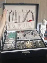 Joyero de cuero de alta capacidad para mujer, organizador de joyas de viaje, multifunción, collar, pendientes, caja de almacenamiento de anillo, regalos para mujer