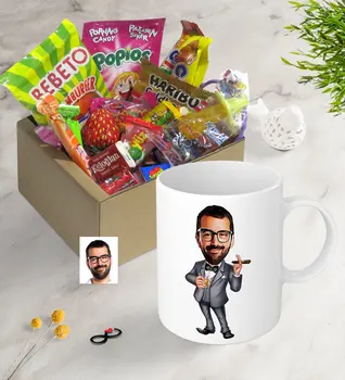 

Personalized Mr Boss Caricature Of Nostalgic Lezzetler Mug Seti-3