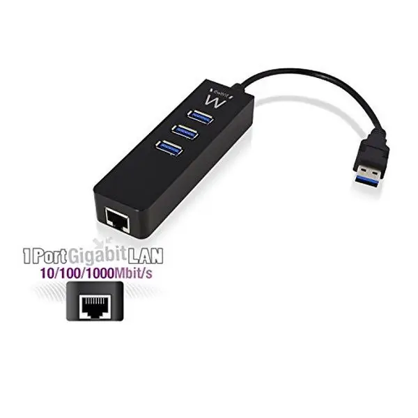 Usb-хаб EW1140 3 x USB 3,1 RJ45 Plug and Play