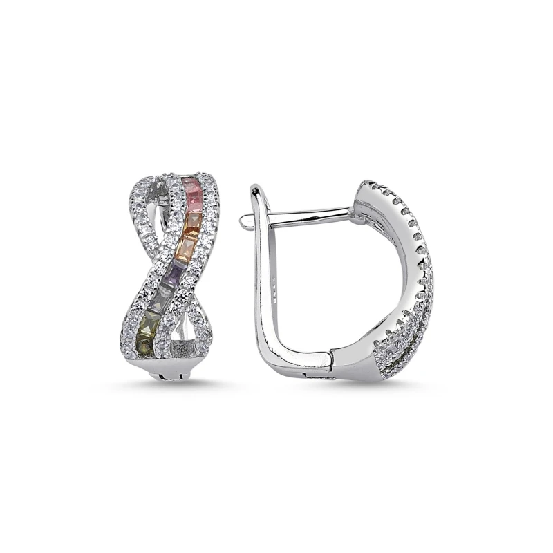 

Silver 925 Sterling Color Zircon Stone Earrings