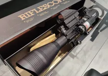 Fire Wolf-Mira iluminada telémetro para caza, rifle de retícula holográfica, visor de 4 retículas, láser rojo de 20 mm, ideal cacería, 4-12x50