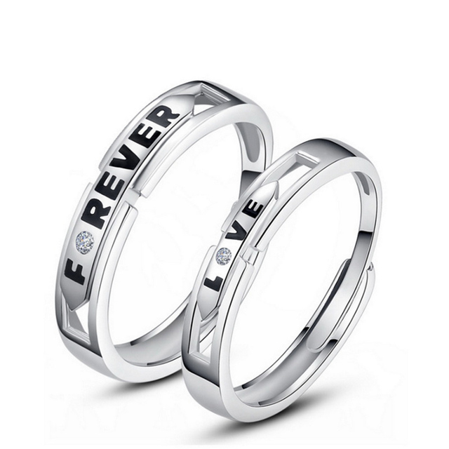 Fashion Love Heart Matching Couple Rings Set 2Pcs for Women Men Lover Wedding Zircon Rings Girlfriend Dating Gift Jewelry