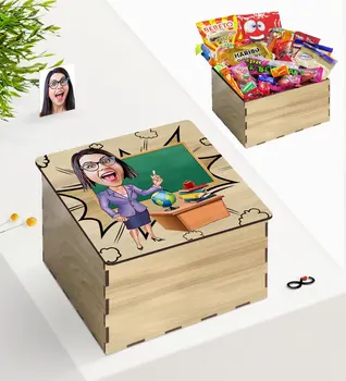 

Tailor-made In Wooden Box Lady Teacher Caricature Of Nostalgic Lezzetler Gift Seti-1