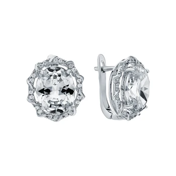 

Silver earrings with sitals and cubic zirconium sunlight sample 925
