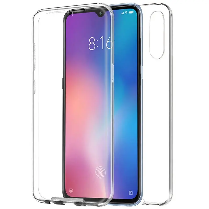 Чехол-подставка из прозрачного поликарбоната+ ТПУ 360 всего тела для Xiaomi mi 9 | mi 9 | Передняя и задняя двойная 3D