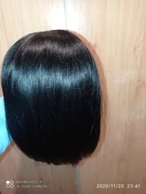 Bob corto pelucas de cabello humano brasileño liso, pelucas de corte corto Remy para mujeres negras, Color Natural, pelucas de máquina completa con explosión