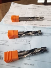 Fresadora de madera arriba y abajo corte 2 flautas espiral de herramienta de fresado CNC Router de compresión de fresa final para madera de corte Bits