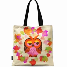Многоразовая хозяйственная сумка эко женская сумка складная сумка для пляжа повседневное использование сумка на плечо Повседневная парусиновая с принтом совы