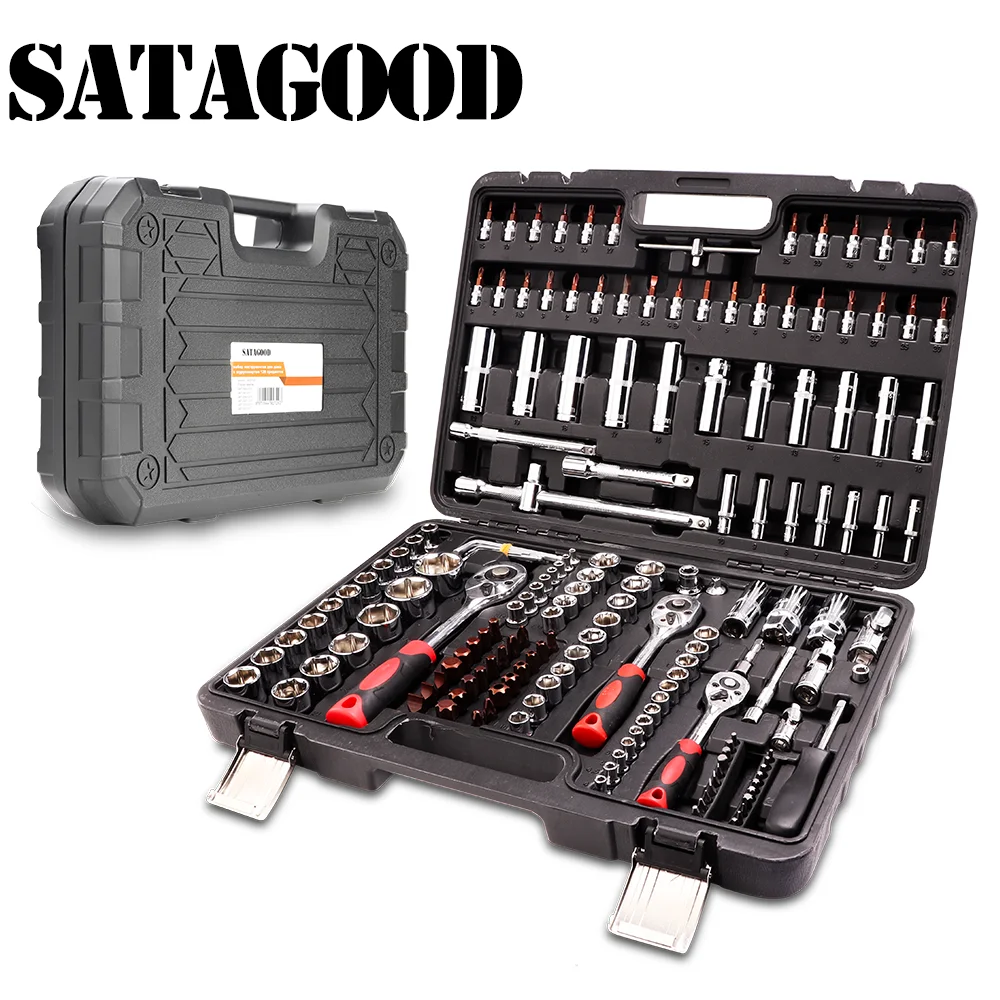 

SATAGOOD Tool kit 172 items Tools Hand tool kit auto repair tool hand tool car tool tool kit for car auto tool head set tool set