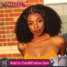 Парики из человеческих волос, 4*4, на шнурке, предварительно выщипанные, плотность 150%, бразильские кудрявые парики для черных женщин, волосы Remy