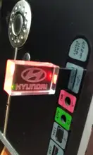 Memory-Stick Storage-Disk Car-Logo Usb-Flash-Drive Led Pendrive Crystal Business-Gifts