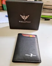 WILLIAMPOLO-tarjetero pequeño de cuero genuino para hombre, billetera pequeña ultrafina para tarjetas de crédito, mini billetera delgada de piel de vaca