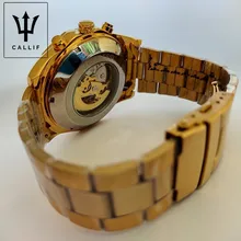 Winner-reloj mecánico automático para hombre, reloj de esqueleto de oro, Vintage, de marca superior, de lujo