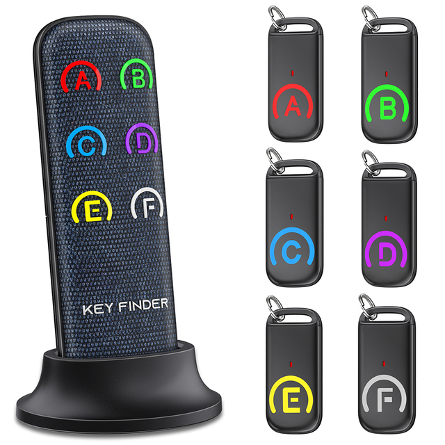 Wireless Car Key Finder Locator Remote Control Tracker Alarm Keychain Locator Wallet Smart Tracker with 6 Receivers