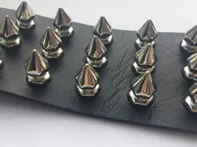 Punk Rock gótico puntiagudo hacen picos remache cono pendientes brazalete de cuero ancho brazalete pulseras brazalete de encanto de moda joyería Unisex