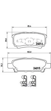 Колодки Тормозные Mitsubishi Lancer Ix 03outlander 0308 Задние Brembo P54034 Brembo арт. P54034
