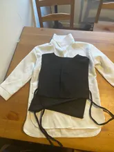 Shirt Costume Blouse Long-Tops Two-Piece-Set Loose White Little-Girls Korean Fashion