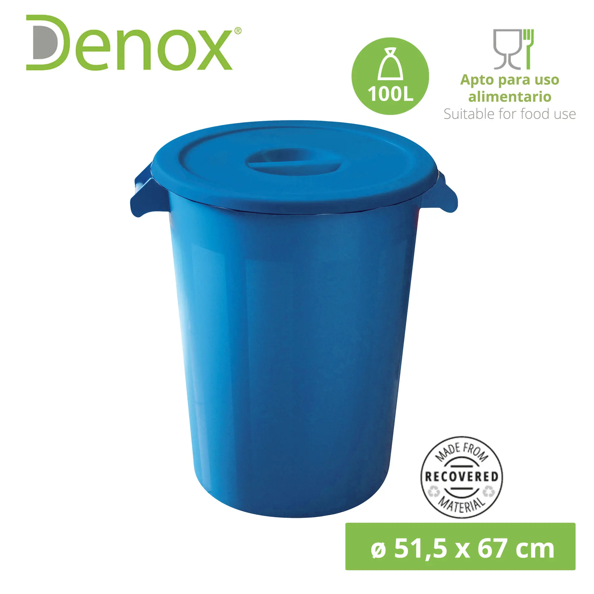 Caixote de Lixo para Reciclagem Denox 65 L Amarelo (2 Unidades)