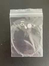 Collar de hilo de pescar transparente de plata 925, colgante de circonita transparente, Gargantilla brillante, joyería para mujer