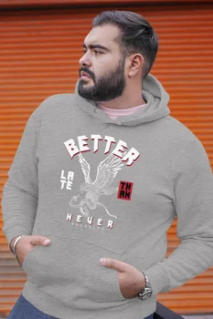 

Angemiel Wear Better Late Never Gray Men 'S Hooded Sweatshirt