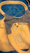 GOPLUS-Bolso de hombro de tela de cordero para mujer, bolso de mano de dibujos animados, de gran capacidad, para compras de ovejas, bonito, nuevo diseño