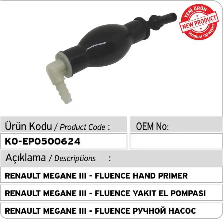 

Fuel Hand Primer Pump for RENOULT Megane III - Fluence (AC Valve Inside)