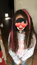AliLeader-extensiones de cabello de una pieza con Clip, 57 colores, pelo sintético, degradado, rosa, rojo y azul, con Clip
