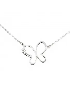 

Silver necklace with Butterfly and breast
