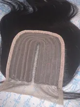 Extensiones de pelo brasileñas con malla, accesorio capilar ondulado de 22 pulgadas con parte en T, color natural y cierre de encaje 4x1