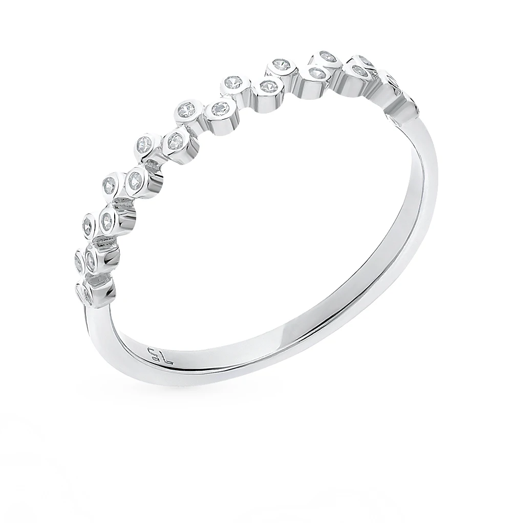 Серебряное кольцо с фианитами SUNLIGHT проба 925
