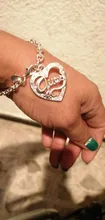 Pulsera hueca de corazón para mujer, brazalete de marca de Color plata, regalo de San Valentín a la moda, joyería al por mayor, nuevo