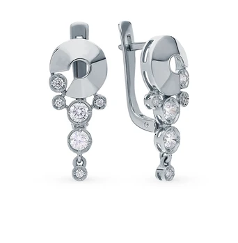 

Silver earrings with cubic zirconia sunlight sample 925