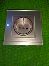 Coswall-Panel de alimentación de vidrio templado para pared, enchufe con conexión a tierra 16A, enchufe europeo, ruso, España, con cerradura protectora para niños