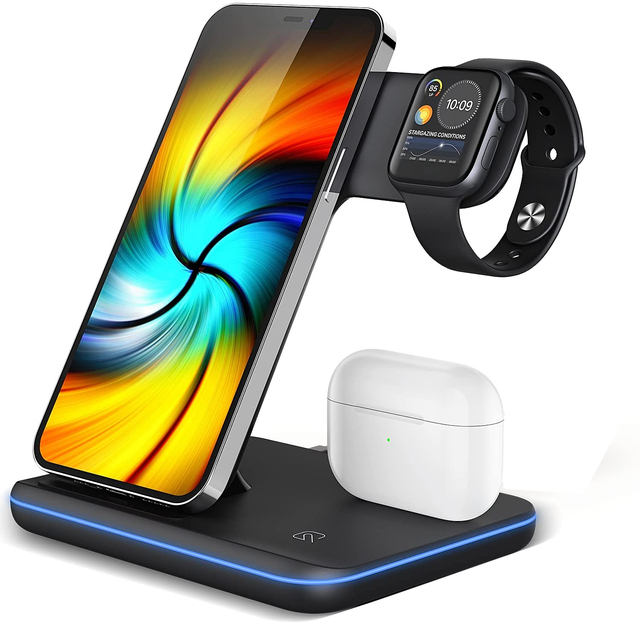 in 1 Wireless Charger 20W Foldable Wireless Charger Station for Airpods Pro Apple Watch iPhone 13 Pro max 12 11 8 Plus Samsung
