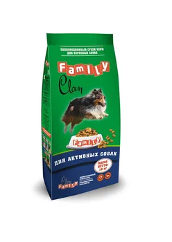 

Clan family dry food for adult active dogs chicken, 15 kg 1 pc