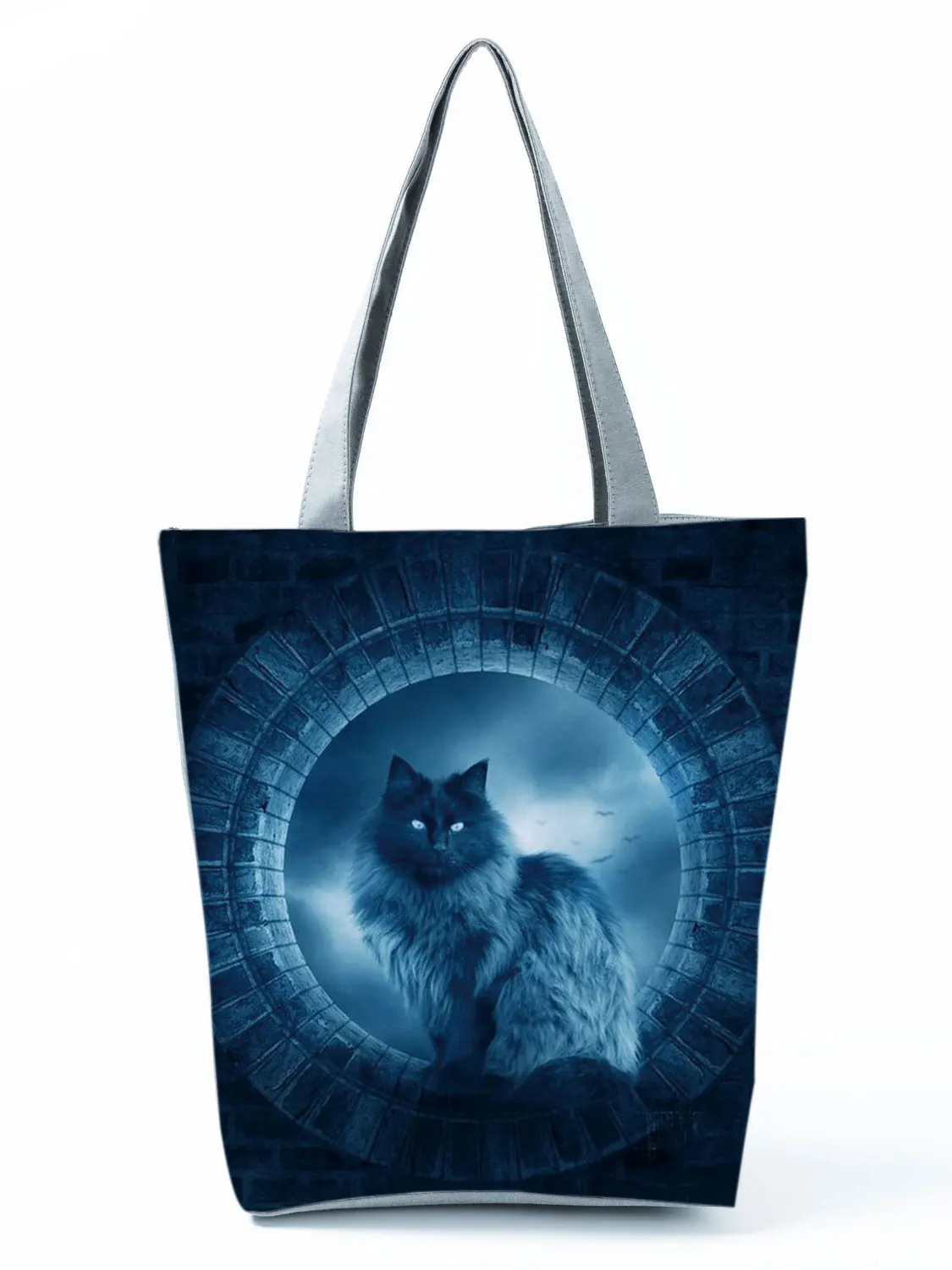 2022 Cool Fashion Handbag Female Cats Print 3D Tote Travel Women Shoulder Bag Foldable High Capacity Shopping Bag Custom Pattern 