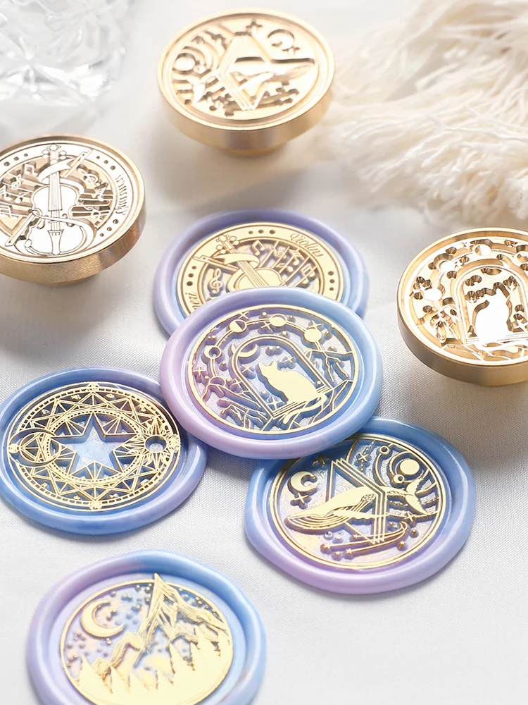 

European Retro Fire Paint Seal Envelope Mouth Wax Stamp Eye Shadow Blessing Letter Anime Icon Fire Paint Seal Copper Head