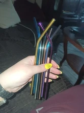 Wilona-pajilla reutilizable de acero inoxidable, pajilla reutilizable de Metal para bebidas, té de la leche, paja portátil multifunción para comedor en el hogar