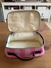 FUDEAM-Bolsa de cosméticos portátil de cuero para mujer, almacenamiento de artículos para la higiene de viaje, bolso organizador, estuche de maquillaje impermeable para mujer