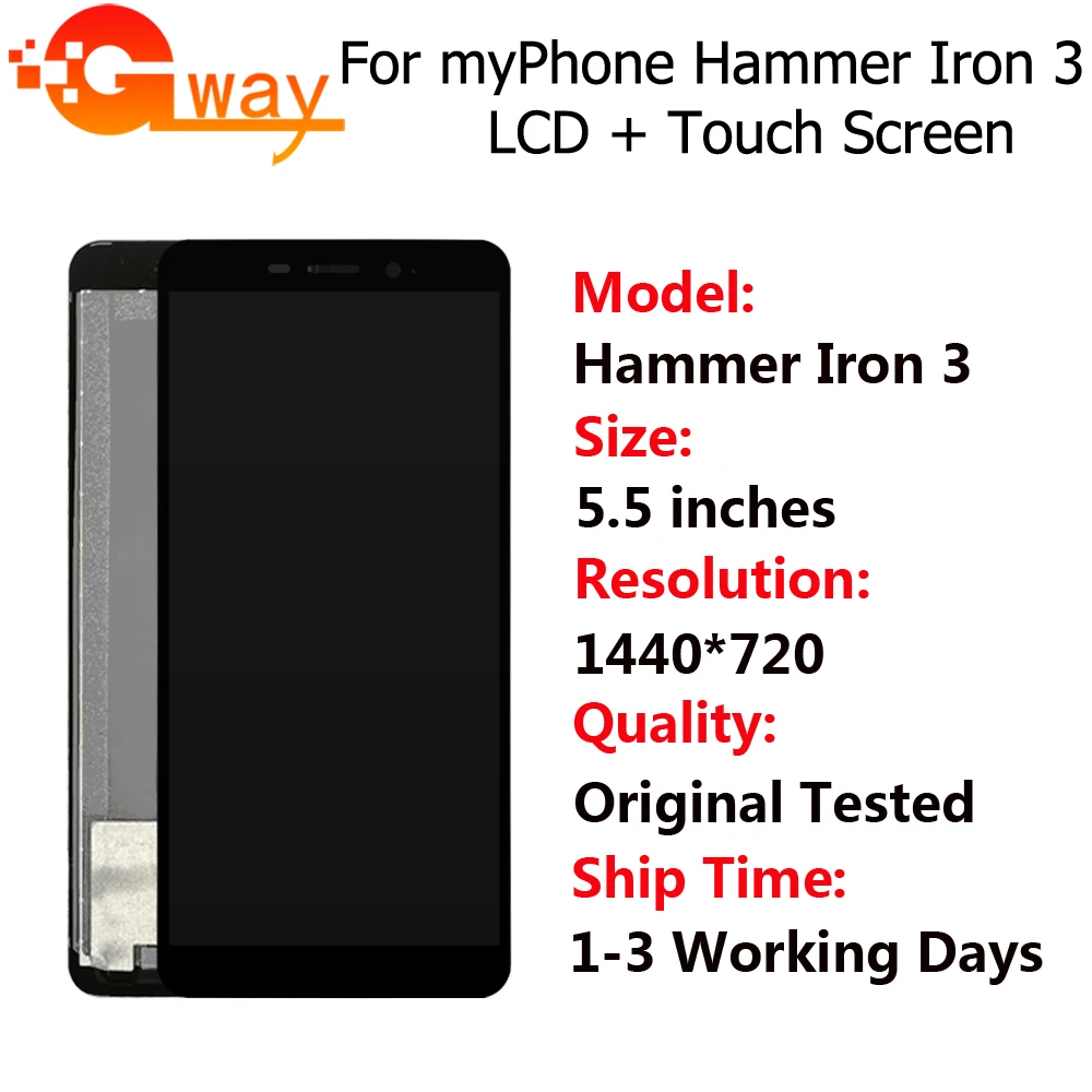 For Myphone Hammer Iron 3 Lcd Display Touch Screen Dizitizer Assembly