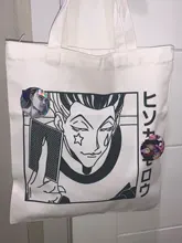 ¡Hisoka Morow de Hunter X Hunter Anime HxH hombro bolsas de lona de gran capacidad de la Universidad bolso Harajuku mujer bolsa de la compra
