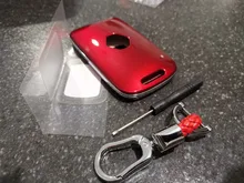 Cubierta de llave de coche para Renault, funda de llave rígida de imitación de fibra de carbono, cadena para Renault Kadjar Megane Koleos QM5 QM6 2013-18