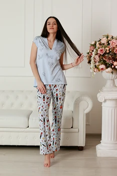 

Pajamas with pants viscose 219811 Golden Fleece Collection "manifesto" color "British"